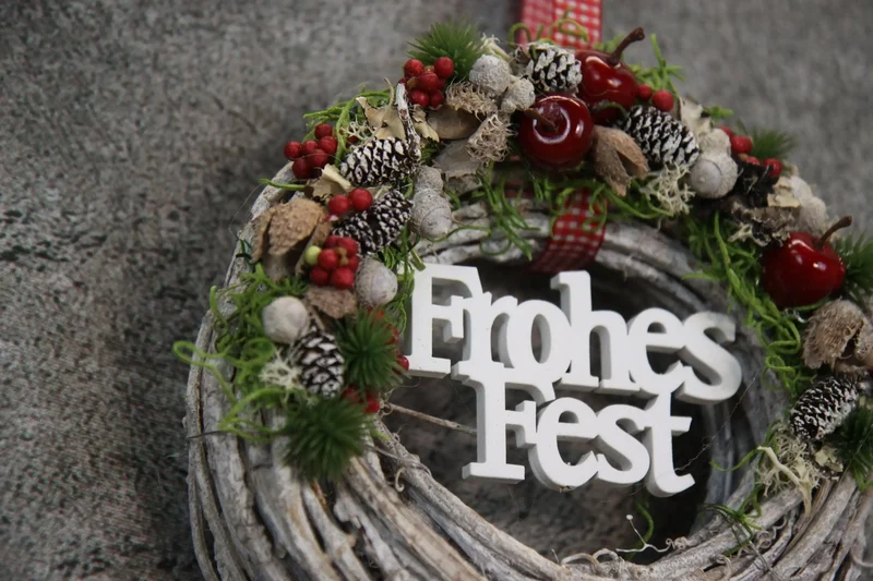 Türkranz Weihnachten Frohes Fest – Wunschfarbe Tanne handgefertigt
