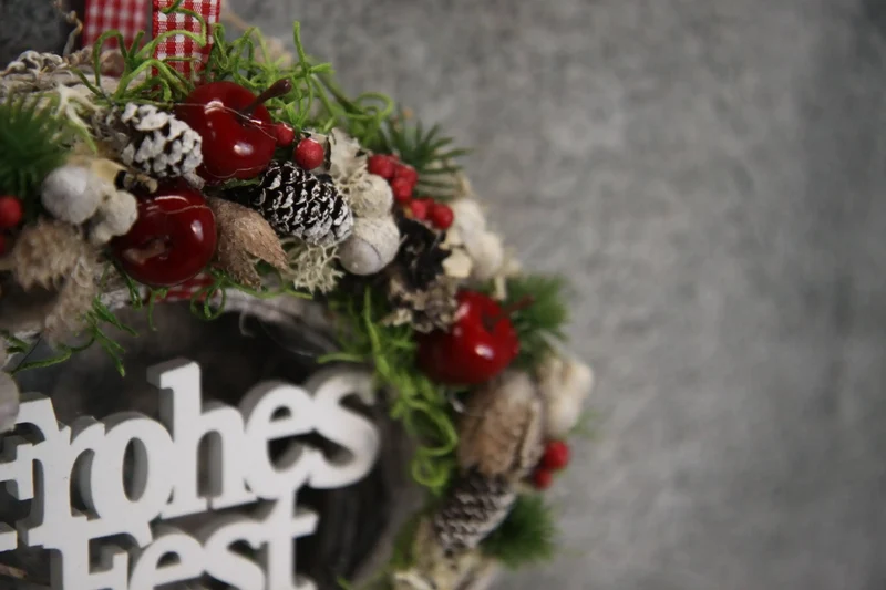 Türkranz Weihnachten Frohes Fest – Wunschfarbe Tanne handgefertigt
