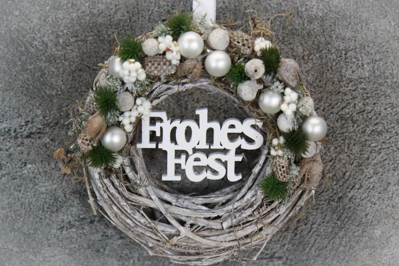 Türkranz Weihnachten Frohes Fest – Wunschfarbe Tanne handgefertigt