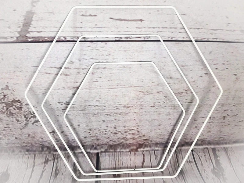 Trockenblumen Sechseck Deko – Hexagon Metallring handgefertigt