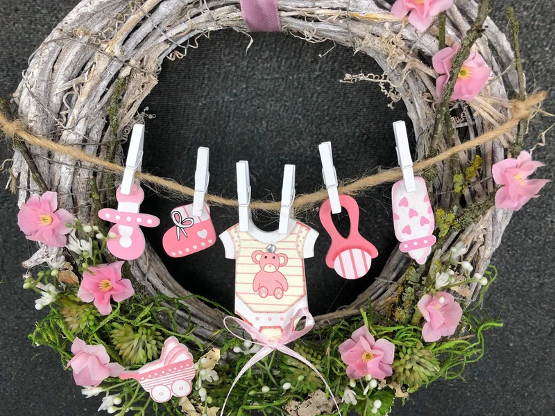 Ganzjährige Türdeko Seidenblumen – Türkranz handgefertigt