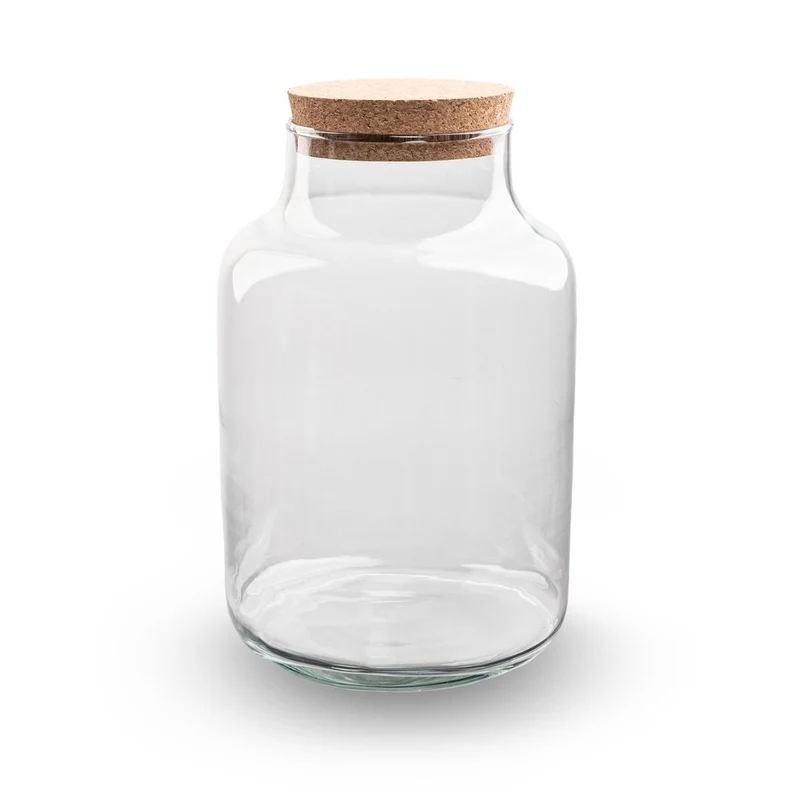 Terrarium bottle 'Milky' with LED-lighting - Closed terrarium Ø 21 cm ↑ 30 cm