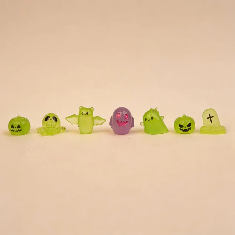 Spooky Squad - Decorative Miniature Figures - Halloween - Glow in the Dark - Set of 7 - ↑ 1–2 cm