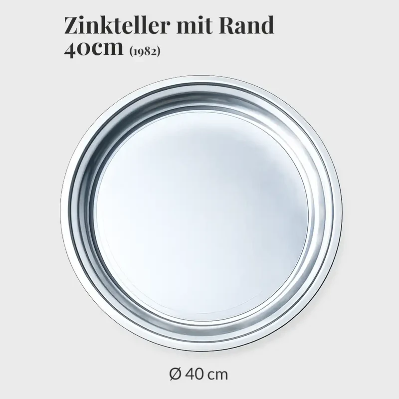 Zinkteller Caro mit Rand 40cm