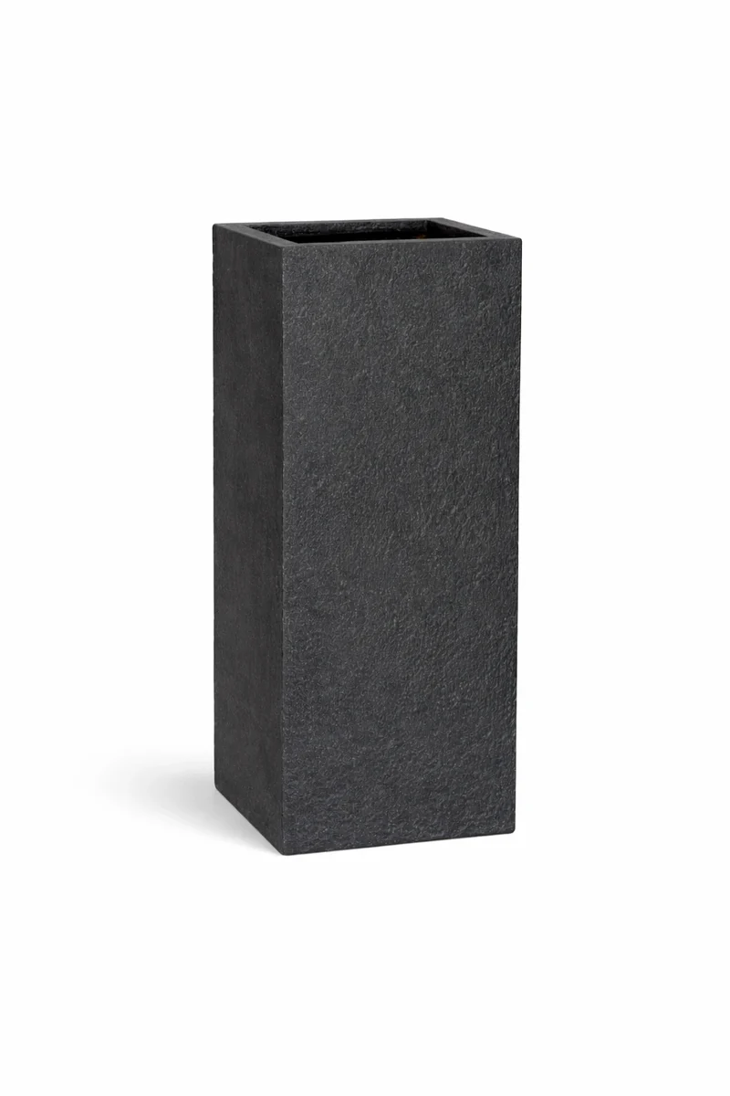 Pflanzsäule Bouvy Schwarz in Granit-Optik