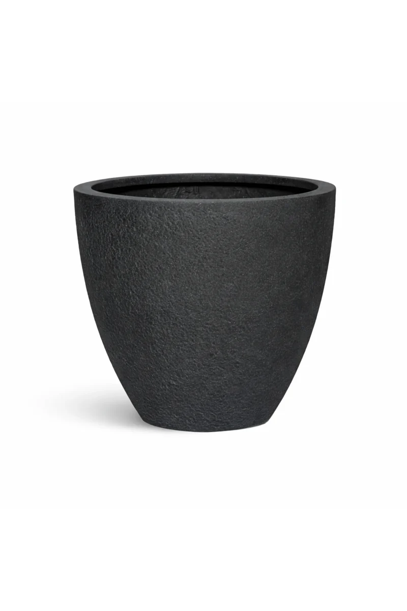 Pflanzkübel Jesslyn Schwarz in Granit-Optik aus Fiberstone