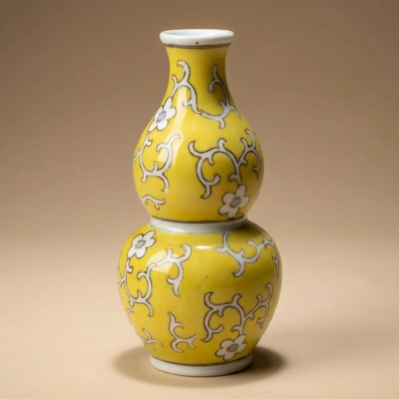 Yellow Porcelain Vase Ø10 ↑20,5 cm