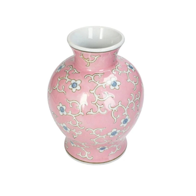 Pink Porcelain Vase Ø16,5 ↑22,5 cm
