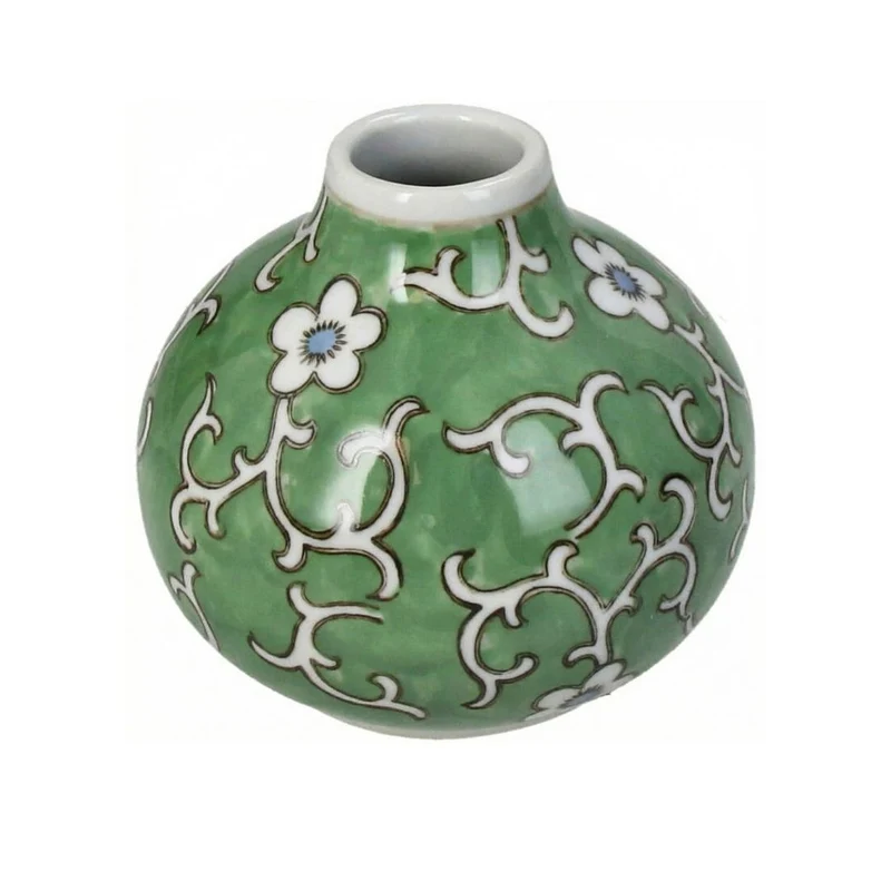 Green Porcelain Vase Ø11,5 ↑10,5 cm