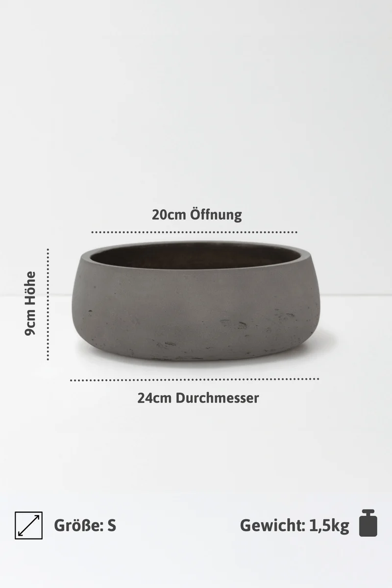 Pflanzschale Eileen Mocha aus glasfaserverstärktem Ton