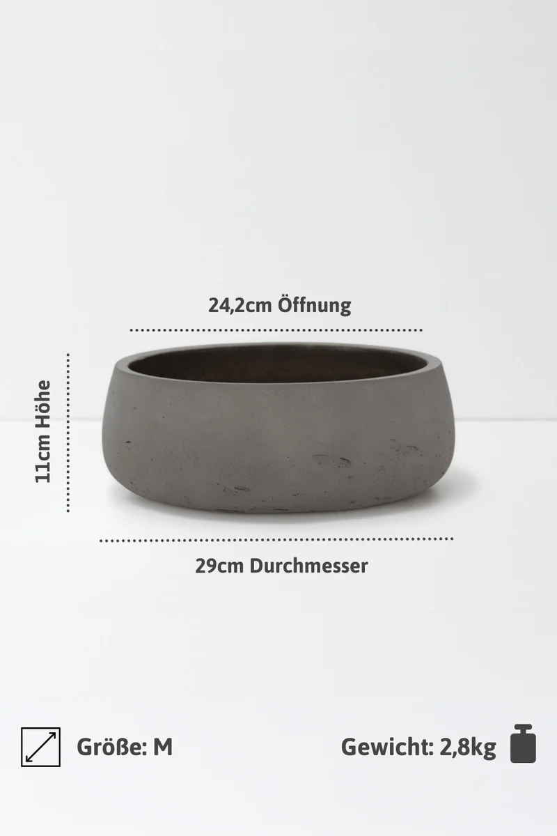 Pflanzschale Eileen Mocha aus glasfaserverstärktem Ton