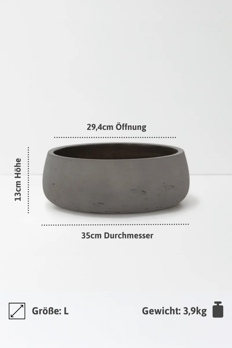 Pflanzschale Eileen Mocha aus glasfaserverstärktem Ton