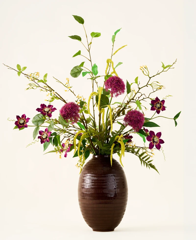 Zijden kunstbloemen boeket Woodland Charm
