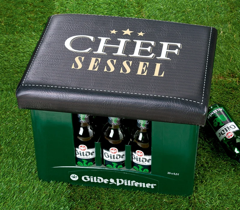 Sitzpolster für Getränkekisten, "Chefsessel"