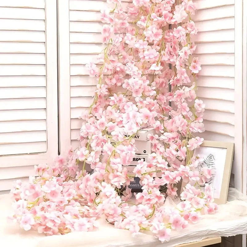 5er Pack Kirschblüten Girlanden Je 1,8 Meter lange Kunstzweige für Hochzeit, Tischdekoration & Wandschmuck