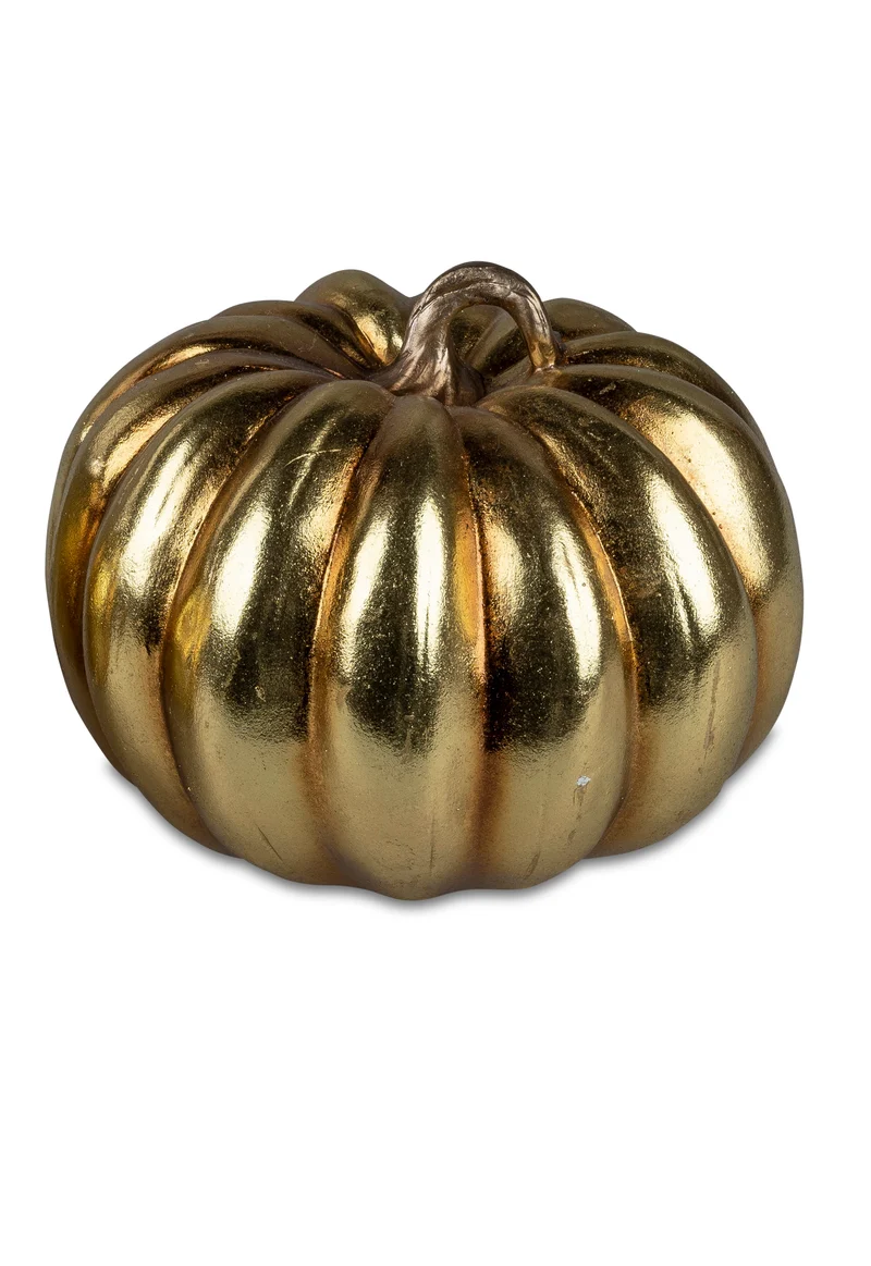 Deko-Kürbis 19cm Antik-Gold