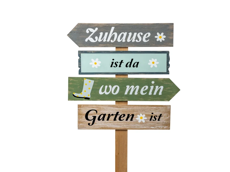 Garten-Stecker Holz-Schild mit Spruch