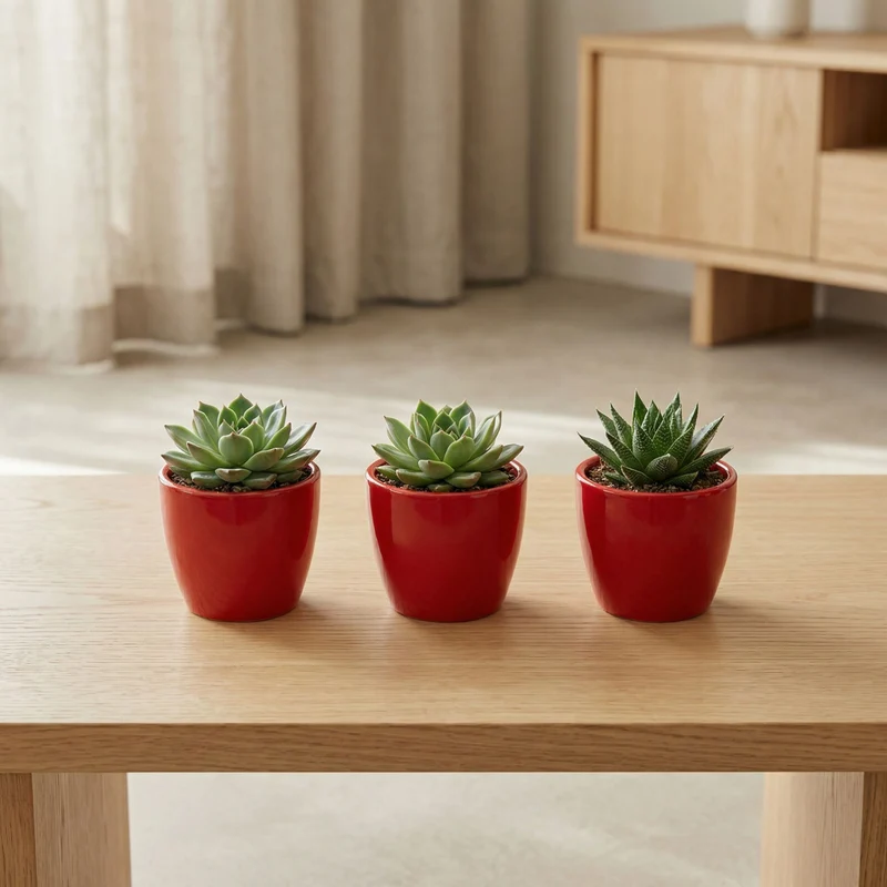 Love in Red - Mini Plant Pot - Boule Pot Red - Ø 6 cm ↑ 6 cm