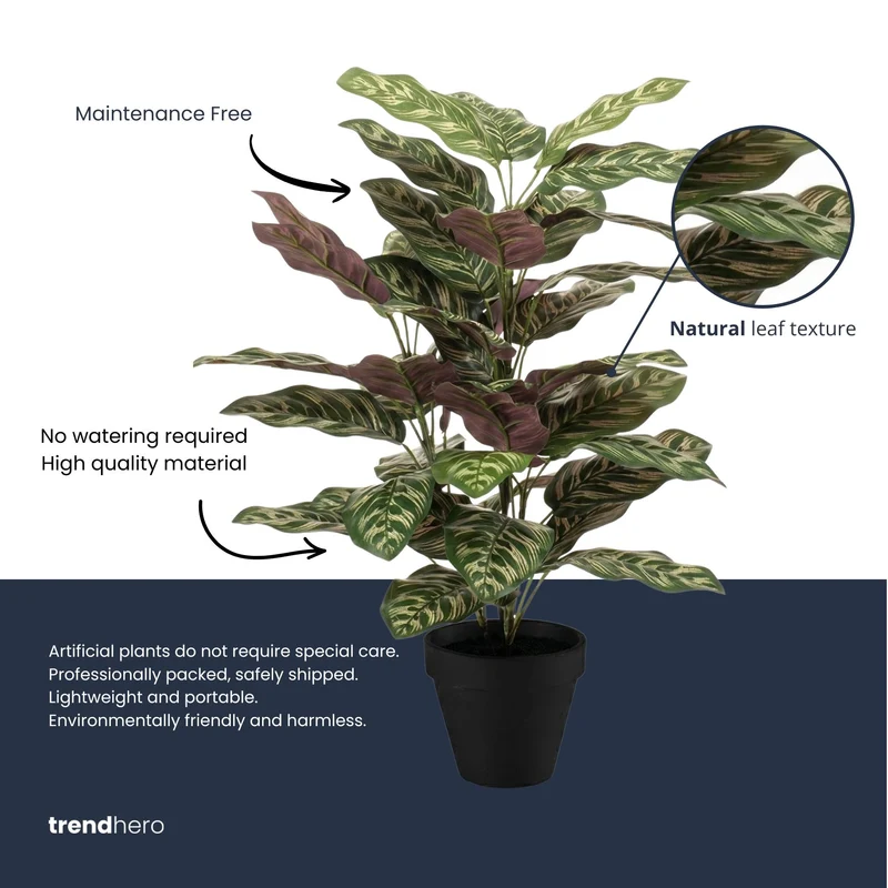 Calathea bush in pot - Artificial plant - 65 cm