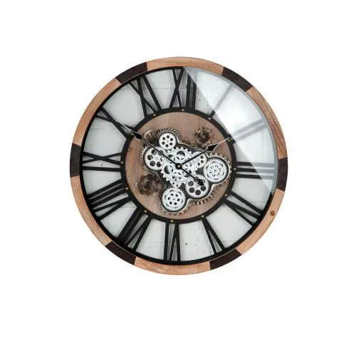 Wanduhr Ø 67,5cm mit beweglichen Zahnräder
