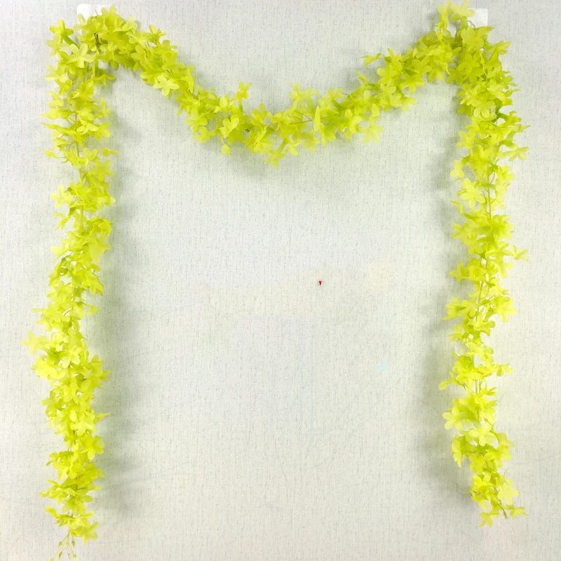 2 Meter langer Flieder Girlande Üppige Girlande aus Seide für Tischdekoration, Hochzeit & Wandschmuck