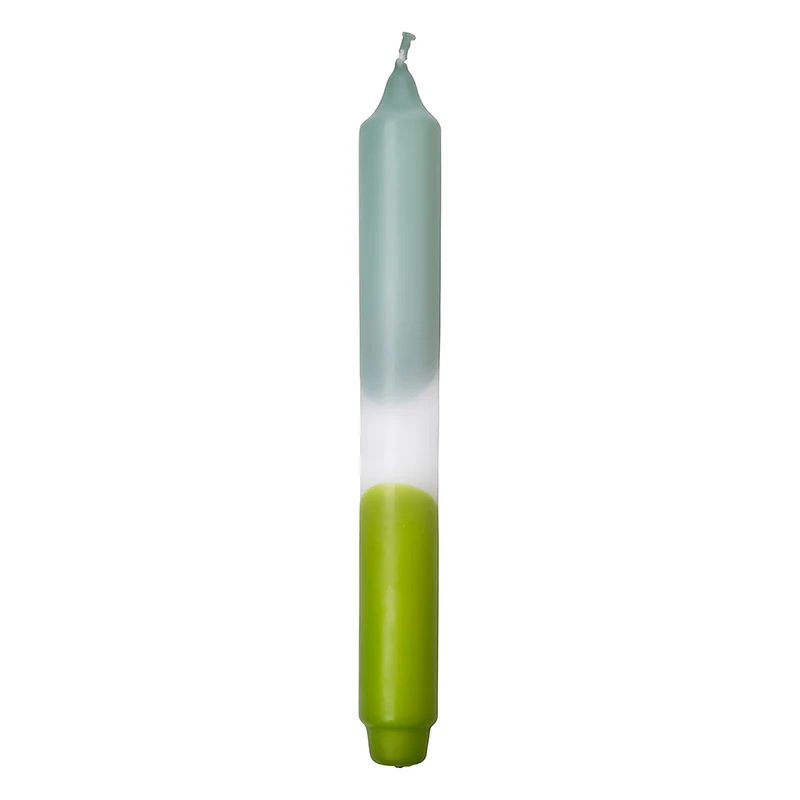 CANDLE 2 farbig getauchte Stabkerze salbei