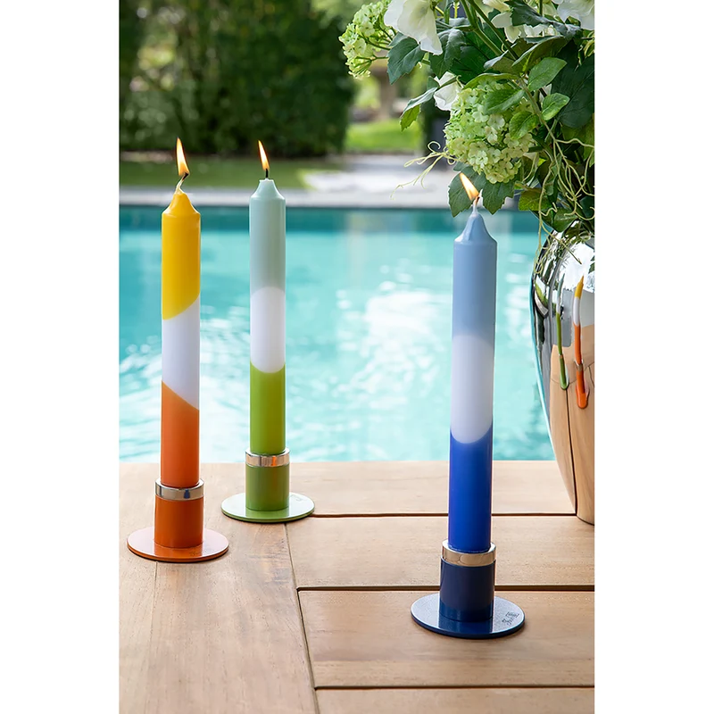 CANDLE 2 farbig getauchte Stabkerze salbei