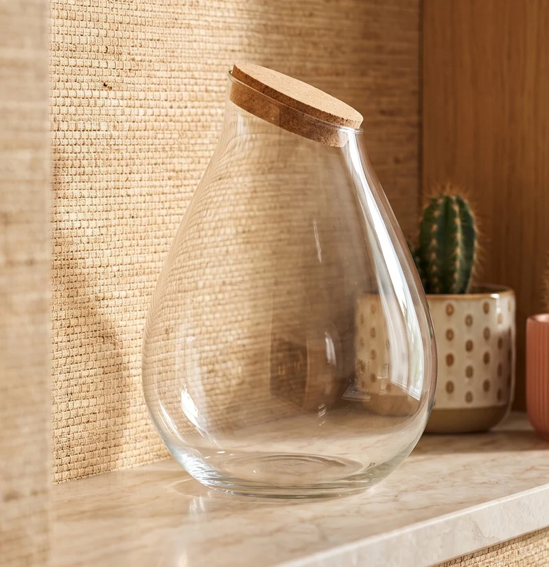 Terrarium bottle 'Drop XXL' with cork - Closed terrarium Ø 34 cm ↑ 43 cm
