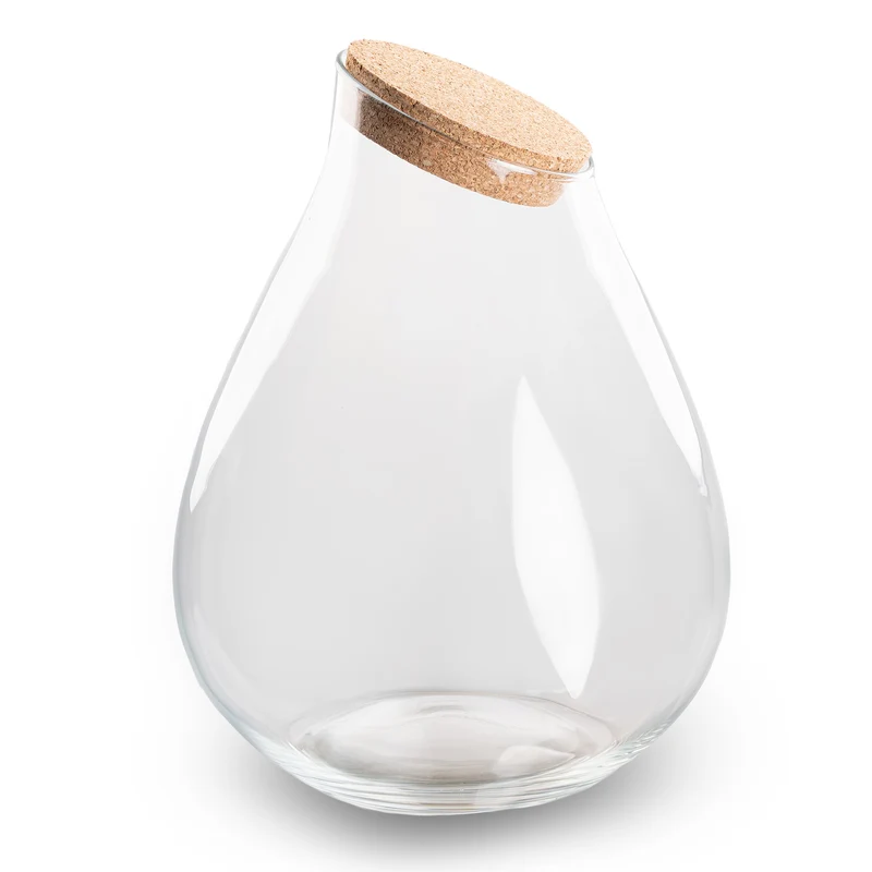 Terrarium bottle 'Drop XXL' with cork - Closed terrarium Ø 34 cm ↑ 43 cm
