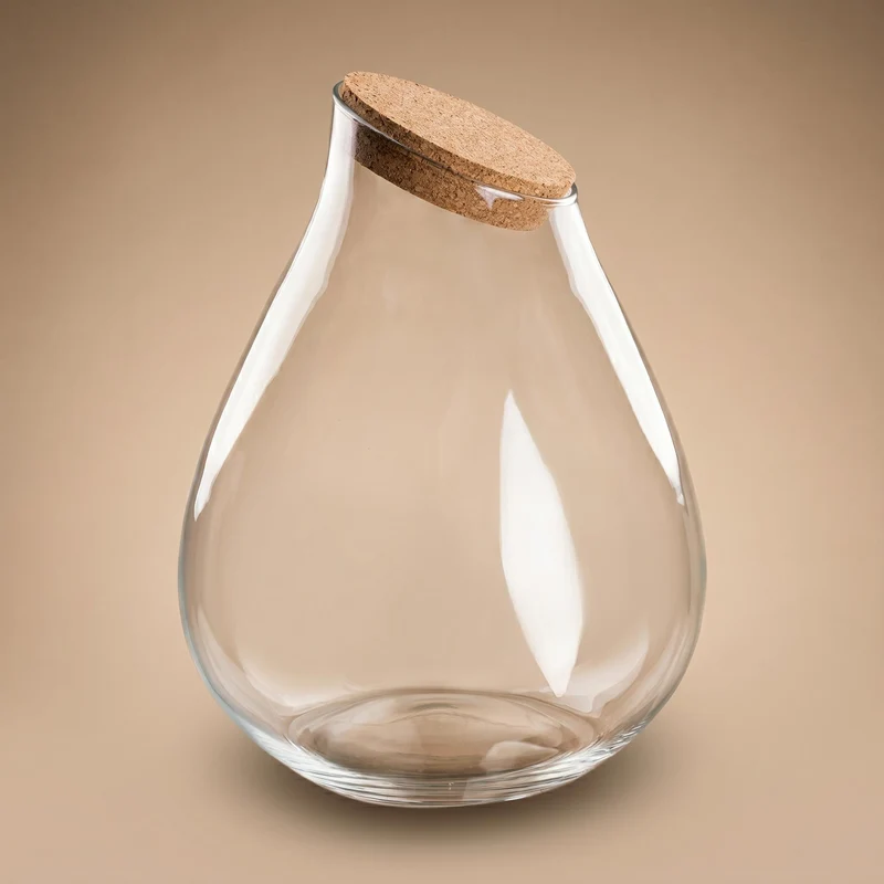 Terrarium bottle 'Drop XXL' with cork - Closed terrarium Ø 34 cm ↑ 43 cm