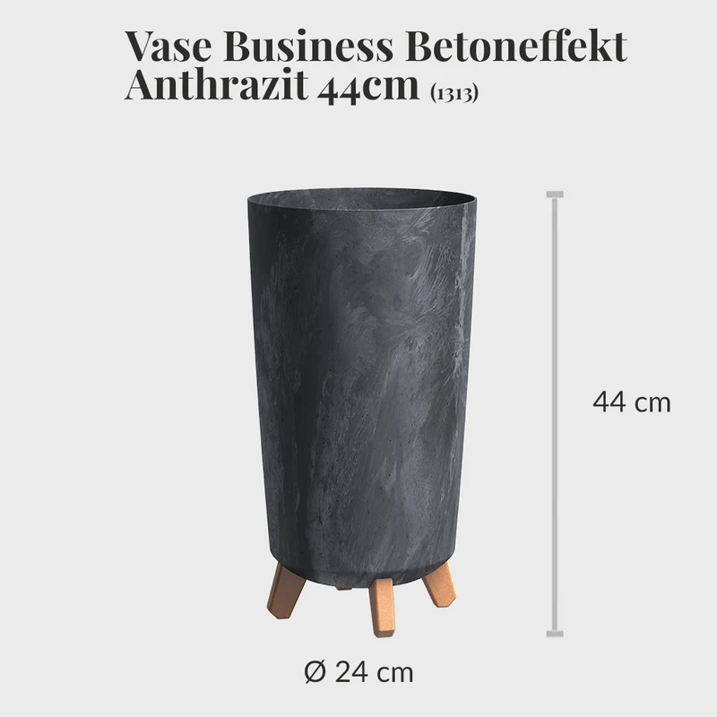 HYDRO SET XL BÜROPFLANZE Ficus Benjamina mit Vase in Betonoptik, 140-150cm