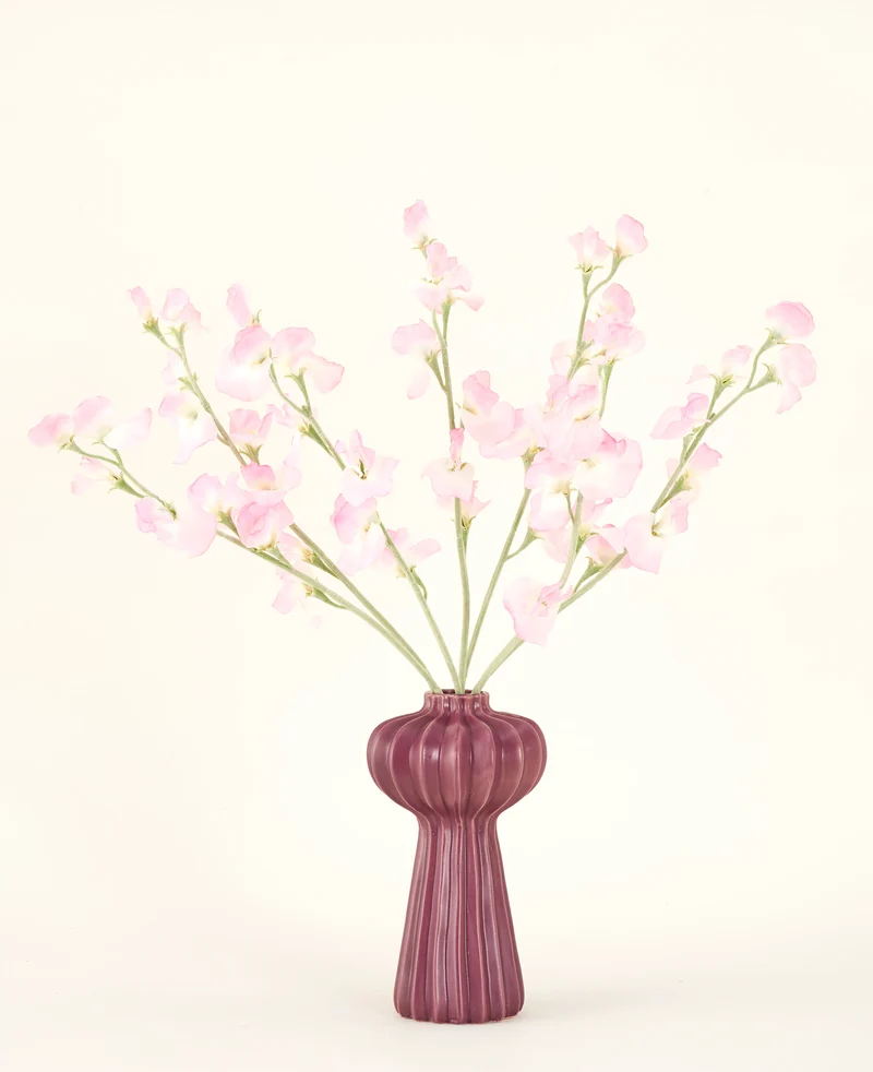 Zijden kunstbloemen boeket Erwt lichtroze
