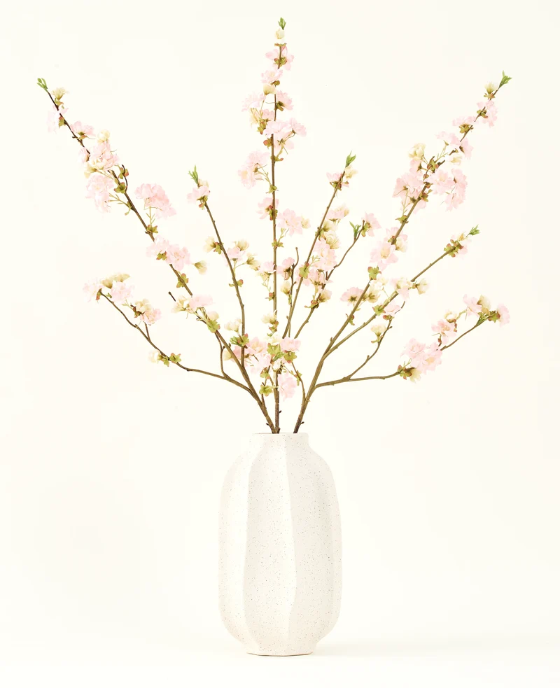 Zijden kunstbloemen boeket Kersenbloesem lichtroze 94 cm