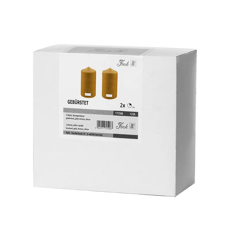 CANDLE metallic Stumpenkerze goldfarben