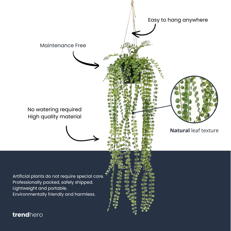 Artificial Ficus Pumila - Hanging plant in pot - 85 cm