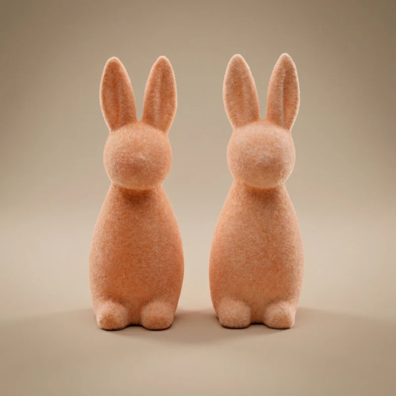 Easter Bunny Decoration - Pink Velvet - ↑ 15 cm