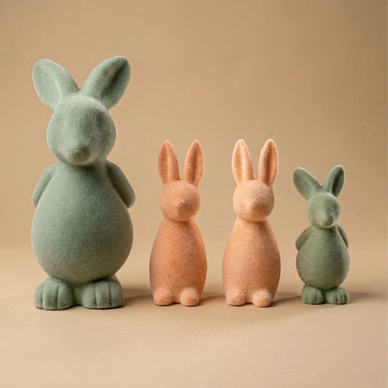 Easter Bunny Decoration - Pink Velvet - ↑ 15 cm