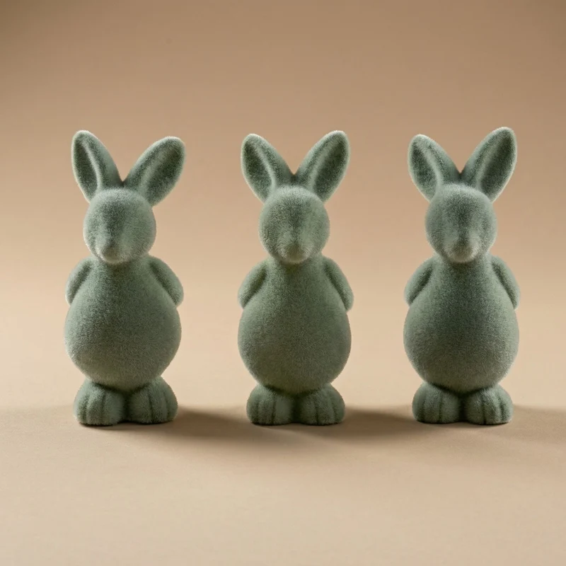 Easter Bunny Decoration - Green Velvet - ↑ 12,5 cm