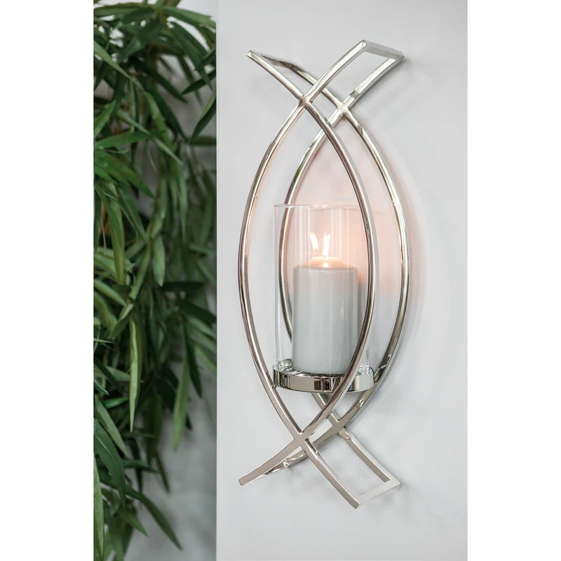 MADDOX Windlicht mit Glas silber