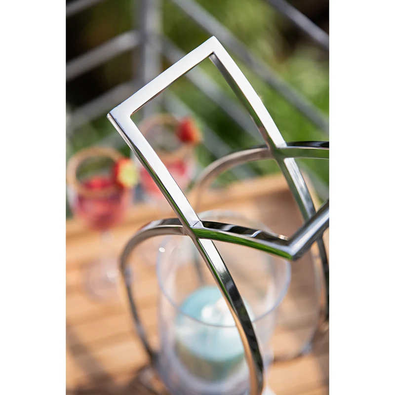 MADDOX Windlicht mit Glas silber