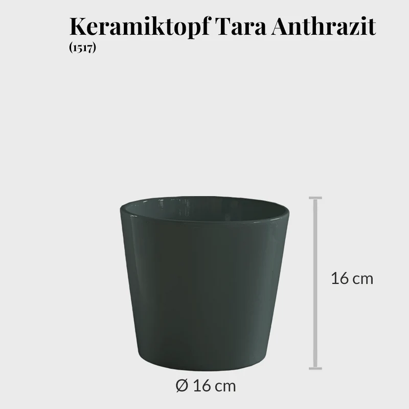 3er Übertopfset 1M 2S Keramik Anthrazit