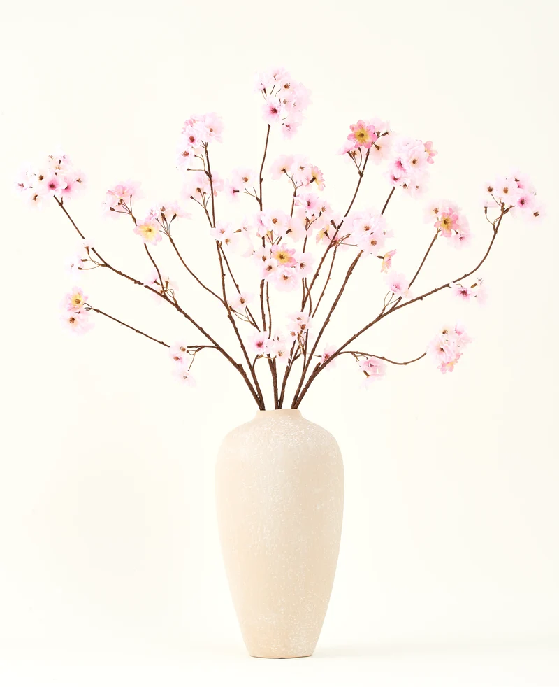 Zijden kunstbloemen boeket Kersenbloesem roze 114 cm