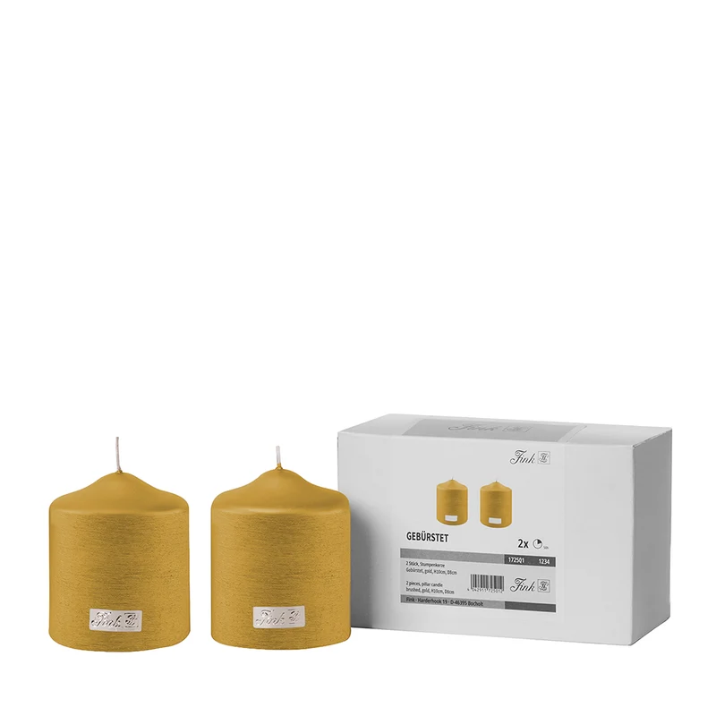 CANDLE metallic Stumpenkerze goldfarben