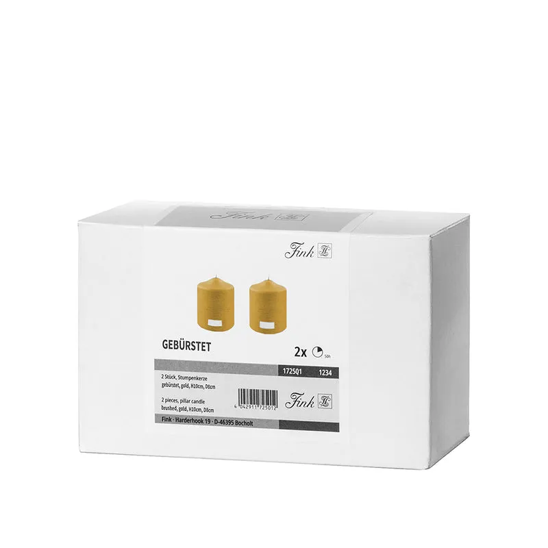 CANDLE metallic Stumpenkerze goldfarben