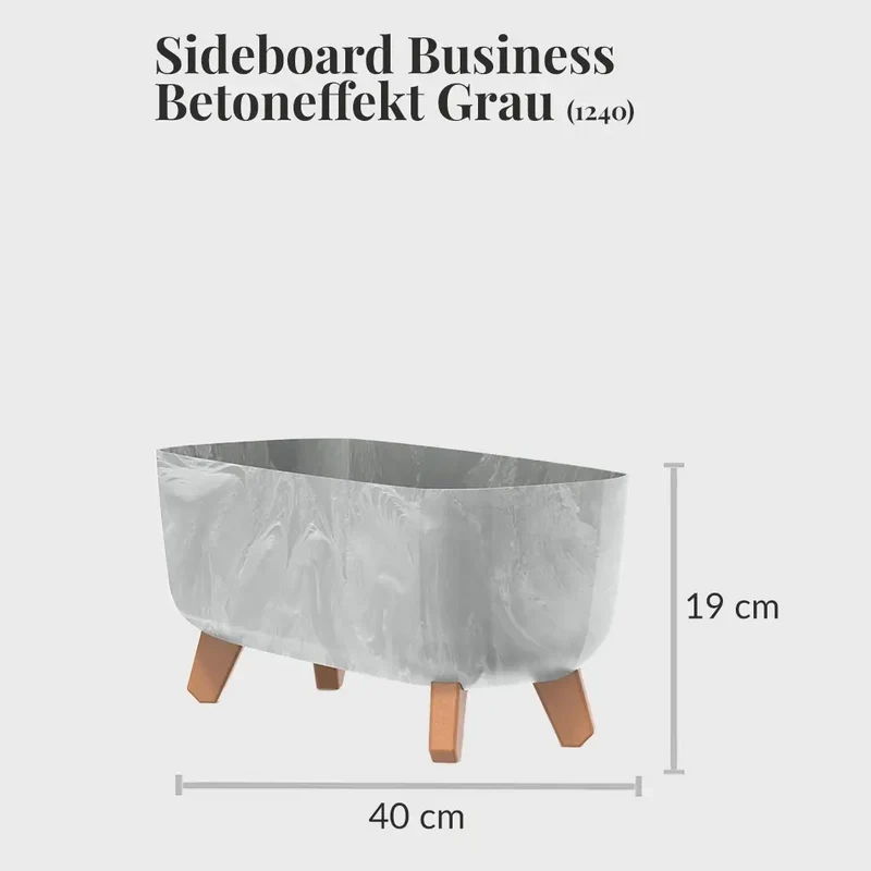 Hydro Büropflanzen Set Sideboard Betonoptik Drachenbaum Mix