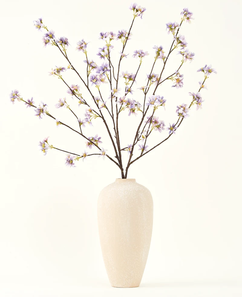 Zijden kunstbloemen boeket Kunstbloementak paars