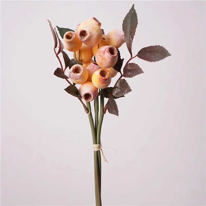 3 STK 30 cm künstliche Pfeifenfruchtzweige, künstliche Lithocarpus pachylepis Früchte