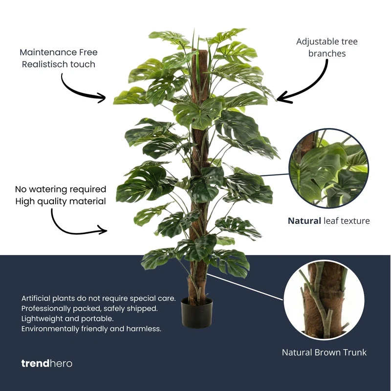 Monstera on pole 150 cm - Artificial plant