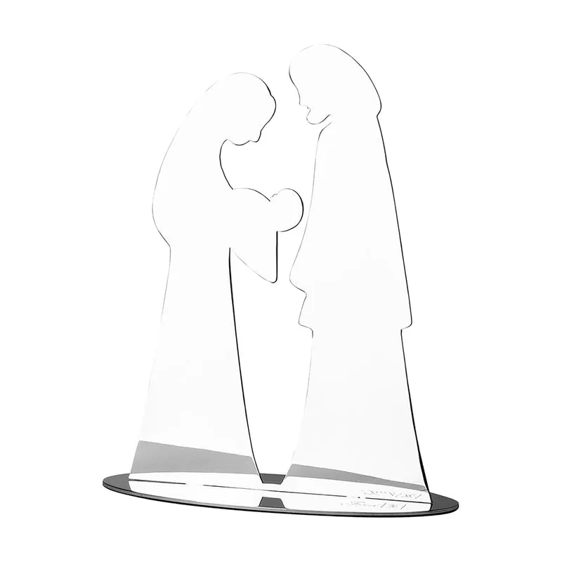 MARIE JOSEPH JESUS Deko-Familie silberfarben