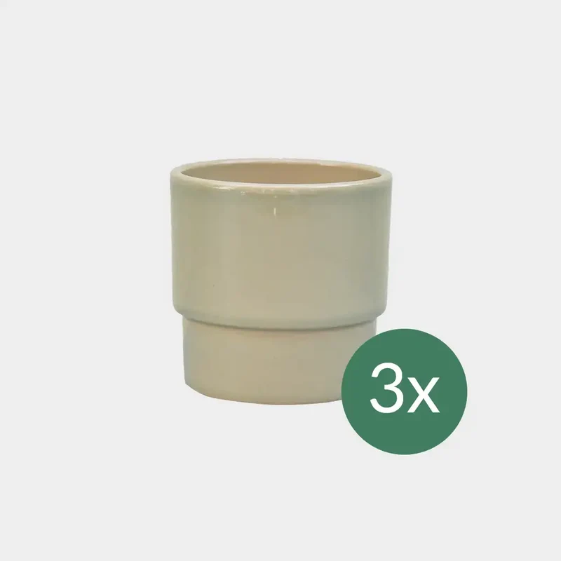 3er Set Keramiktopf Cello 10cm Pastellgrün